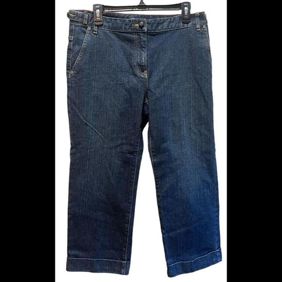 Nautica Denim Cropped Jeans Size 10 Blue‎ Capri Cuffed Women's - Picture 1 of 3